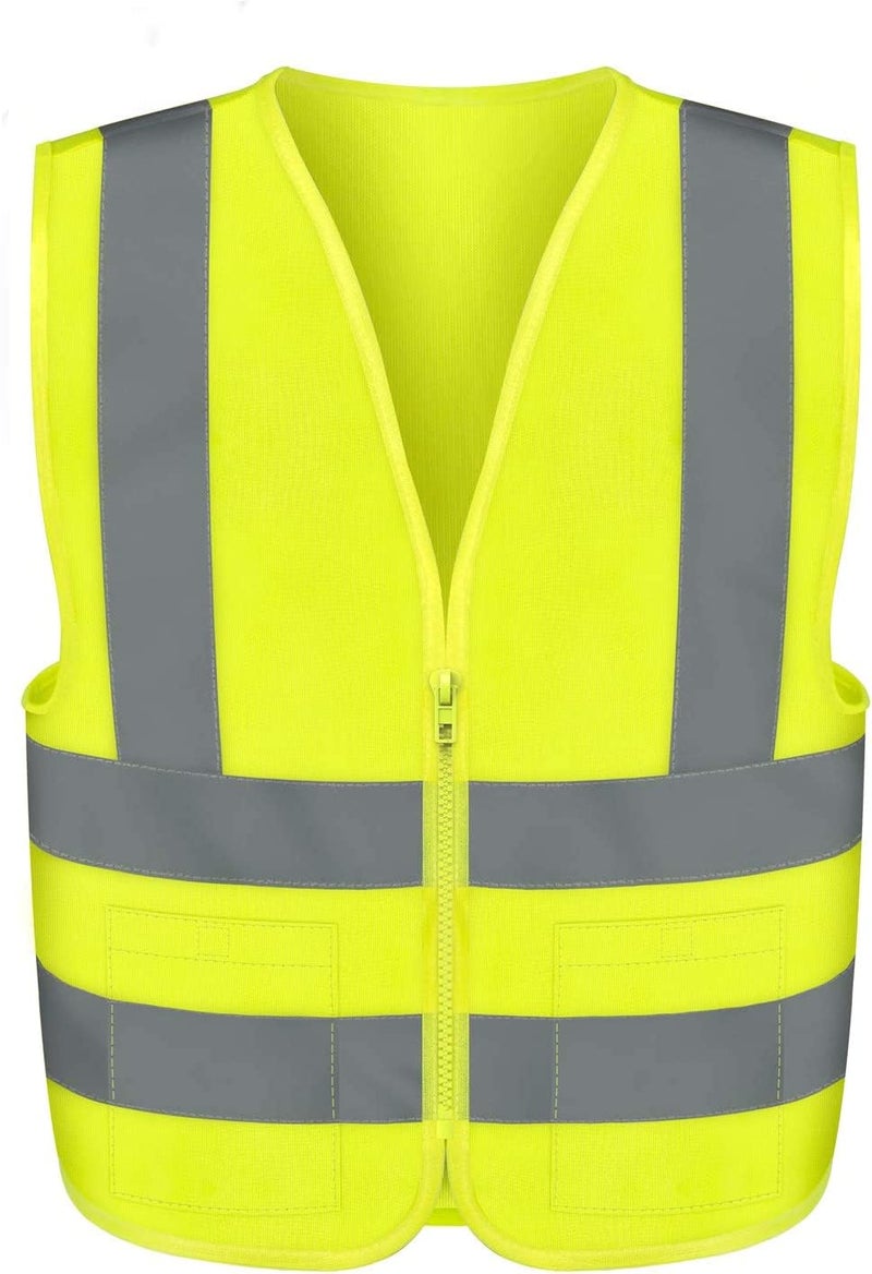 Neiko High Visibility Safety Vest ANSI Class 2, 2 Pockets, Neon Yellow, Large (L) - Image 1